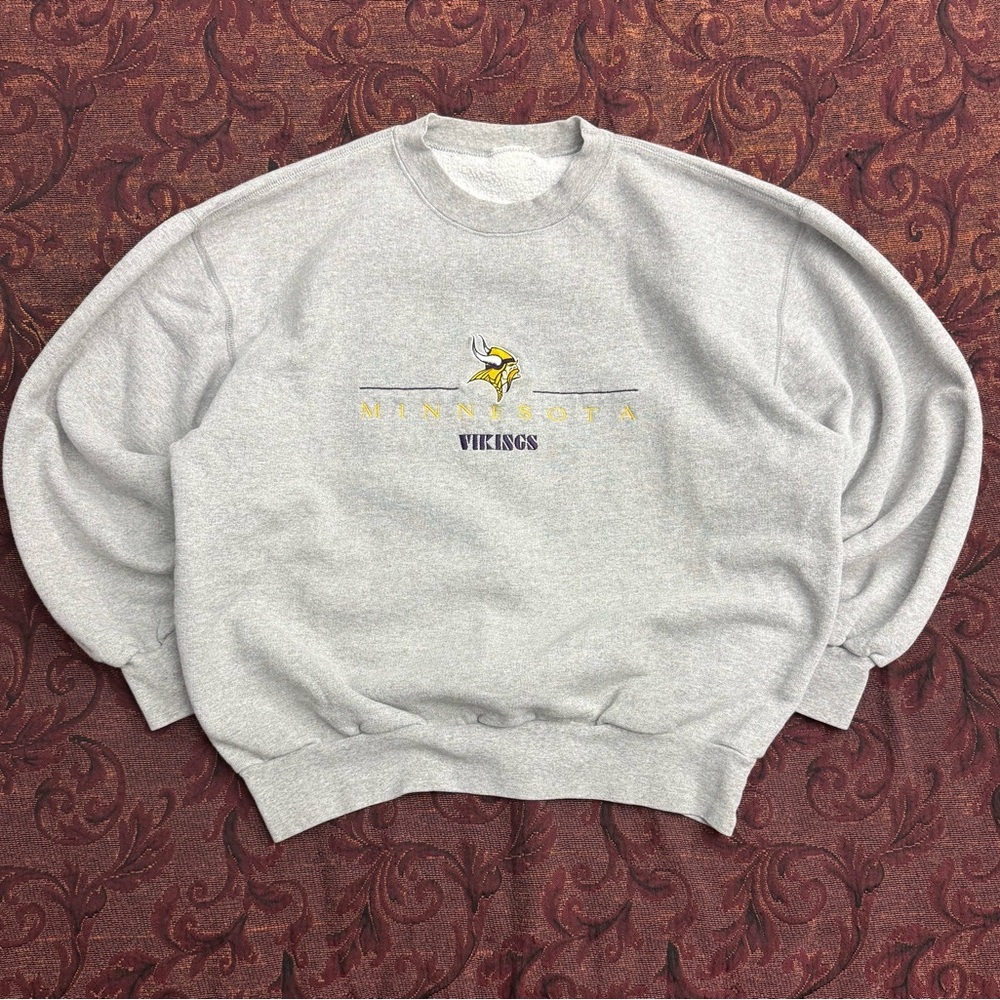 90s Minnesota Vikings Bulletin Embroidered Boxy Crewneck